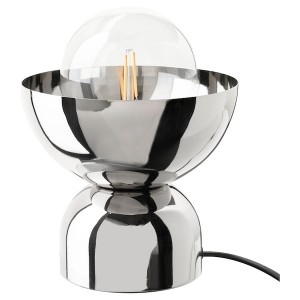IKEA ACKJA table lamp with LED bulb, nickel plated, Ikea Outlet | 9834RDXMO