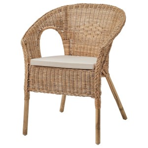 IKEA AGEN chair with cushion, rattan/Norna natural, Ikea Outlet | 1625IJHEW