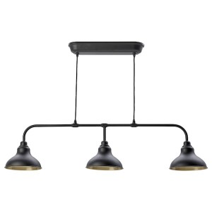 IKEA AGUNNARYD pendant lamp with 3 lamps, black, 48 in, Ikea Outlet | 0657GTHXE