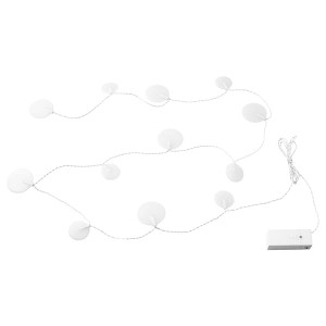 IKEA AKTERPORT LED string light with 12 lights, battery operated/Pebbles white, Ikea Outlet | 4123XDWZK