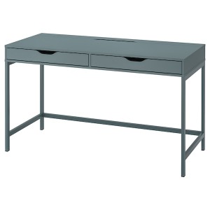 IKEA ALEX desk, 52x22 7/8 in Gray / Turquoise, Ikea Outlet | 3517QWFBV