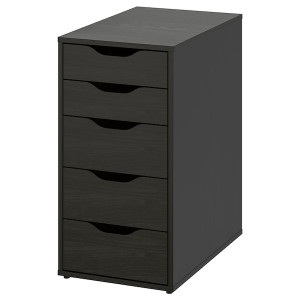 IKEA ALEX drawer unit, 14 1/8x27 1/2 in Black / Brown, Ikea Outlet | 9607HQUOD