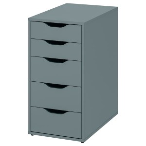 IKEA ALEX drawer unit, 14 1/8x27 1/2 in Gray / Turquoise, Ikea Outlet | 9041VGQJE
