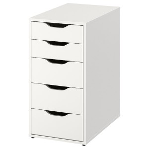 IKEA ALEX drawer unit, 14 1/8x27 1/2 in White, Ikea Outlet | 5231IZRXQ