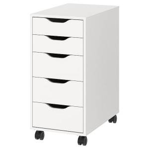 IKEA ALEX drawer unit on casters, 14 1/8x29 7/8 in White / Black, Ikea Outlet | 5690VBLKD