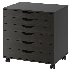 IKEA ALEX drawer unit on casters, 26 3/8x26 in Black / Brown, Ikea Outlet | 4531XSPBM