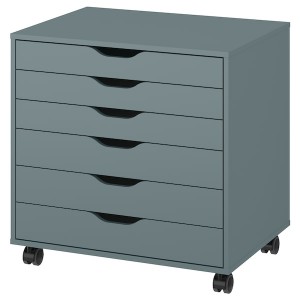 IKEA ALEX drawer unit on casters, 26 3/8x26 in Gray / Turquoise, Ikea Outlet | 4367BQIEM