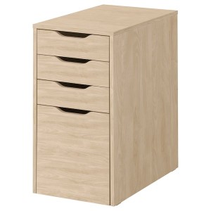 IKEA ALEX drawer unit/drop file storage, 14 1/8x27 1/2 in White Stained / Oak Effect, Ikea Outlet | 2816JNIOU
