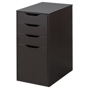 IKEA ALEX drawer unit/drop file storage, 14 1/8x27 1/2 in Black / Brown, Ikea Outlet | 6105JVXGR