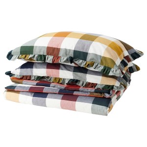IKEA ALHÄNGEMAL duvet cover and pillowcase(s), King Multicolor, Ikea Outlet | 9187MWUAH