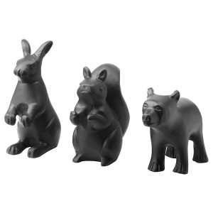 IKEA ALLUND decoration, set of 3, animal/black, Ikea Outlet | 1956MDEZN