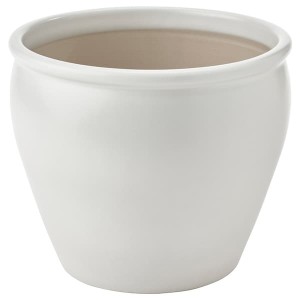IKEA AMBRARÖNN plant pot, indoor/outdoor/white, 7 ½ in, Ikea Outlet | 2769JTFEQ