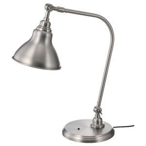 IKEA ANKARSPEL work lamp with LED bulb, pewter effect, Ikea Outlet | 8075JVLZN