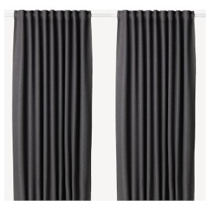 IKEA ANNAKAJSA room darkening curtains, 1 pair, 57x98 in Gray, Ikea Outlet | 2819VAOQY