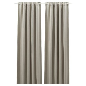 IKEA ANNAKAJSA room darkening curtains, 1 pair, 57x98 in Light Gray, Ikea Outlet | 9157CXEGH