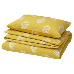 IKEA AROMATISK duvet cover and pillowcase(s), Twin Yellow, Ikea Outlet | 6294VFTCH