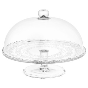 IKEA ARV BRÖLLOP cake stand with lid, clear glass, 11 in, Ikea Outlet | 2036LFRDJ