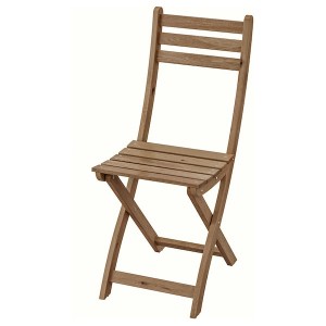 IKEA ASKHOLMEN Chair, outdoor, gray-brown foldable gray-brown stained light brown light brown stained, Ikea Outlet | 8136QASGH