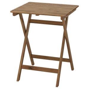 IKEA ASKHOLMEN Table, outdoor, gray-brown foldable gray-brown stained light brown stained light brown, Ikea Outlet | 9617NTQJF