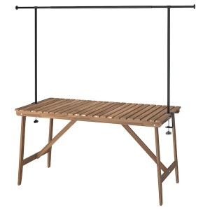 IKEA ASKHOLMEN / HELGEÖ table with decorating rod, outdoor dark brown/black, 56 1/4 in, Ikea Outlet | 3194WZXQH