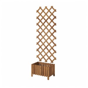 IKEA ASKHOLMEN flower box with trellis, outdoor Dark Brown, Ikea Outlet | 9678NAWKF