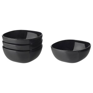 IKEA BACKIG bowl, black, 5 ½ in, 4 pack, Ikea Outlet | 7539CAUDW