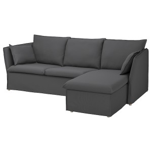 IKEA BACKSÄLEN cover for sofa, with chaise Hallarp Gray, Ikea Outlet | 7130OWLUZ