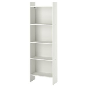 IKEA BAGGEBO bookcase, white, 19 5/8x9 7/8x63 in, Ikea Outlet | 8709YRHDU