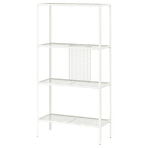 IKEA BAGGEBO shelf unit, metal/white, 23 5/8x9 7/8x45 5/8 in, Ikea Outlet | 3978JBMSA