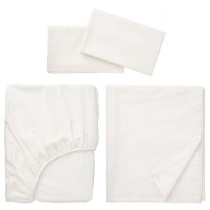 IKEA BALSAMPOPPEL sheet set, Queen White, Ikea Outlet | 3104XCUQK