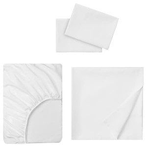 IKEA BANDPALPMAL sheet set, Queen White, Ikea Outlet | 8792JZAMR