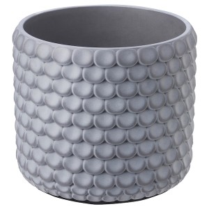 IKEA BÄCKDRÅG plant pot, fish scale patterned, 6 in White Gray, Ikea Outlet | 6927BPWGT