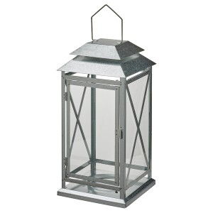 IKEA BEFÄSTA lantern for candle, indoor/outdoor, galvanized, 17 in, Ikea Outlet | 2310UBSPA