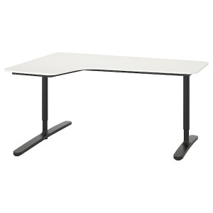 IKEA BEKANT corner desk-left, 63x43 1/4 in White / Black, Ikea Outlet | 5719VLGUO