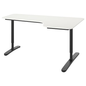 IKEA BEKANT corner desk-right, 63x43 1/4 in White / Black, Ikea Outlet | 1859AFJMZ