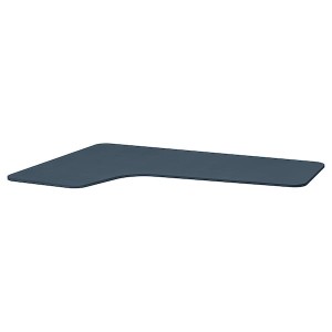 IKEA BEKANT corner table top left, linoleum blue, 63x43 1/4 in Blue, Ikea Outlet | 9756DOPYS
