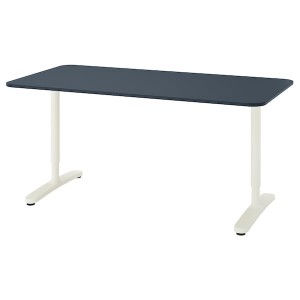 IKEA BEKANT desk, 63x31 1/2 in Linoleum Blue / White, Ikea Outlet | 3045IXGKA
