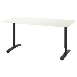 IKEA BEKANT desk, 63x31 1/2 in White / Black, Ikea Outlet | 9271SLZAX