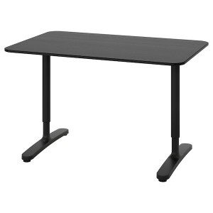 IKEA BEKANT desk stained ash veneer/black, 47 1/4x31 1/2 in Black, Ikea Outlet | 0437ZGVEP