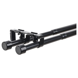 IKEA BEKRÄFTA double curtain rod set, 47 ¼-82 ¾ 3/4 in Black, Ikea Outlet | 8065NIKVU