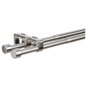 IKEA BEKRÄFTA double curtain rod set, 47 ¼-82 ¾ 3/4 in Nickel Plated, Ikea Outlet | 9782FPCNJ