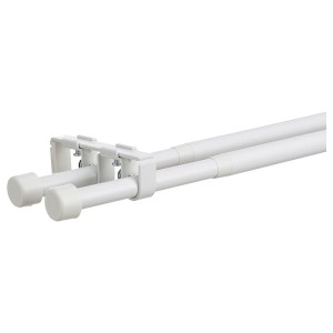 IKEA BEKRÄFTA double curtain rod set, 47 ¼-82 ¾ 3/4 in White, Ikea Outlet | 6832EGWIQ