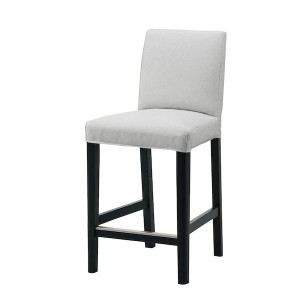 IKEA BERGMUND bar stool with backrest, 24 3/8 in Black / Orrsta Light Gray, Ikea Outlet | 9235ZYILF
