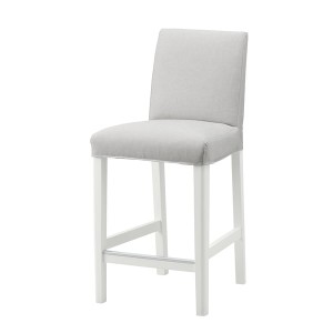 IKEA BERGMUND bar stool with backrest White / Orrsta Light Gray, Ikea Outlet | 3062RWJNL