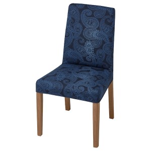 IKEA BERGMUND chair Oak Effect / Kvillsfors Dark Blue / Blue, Ikea Outlet | 7652YGKQE