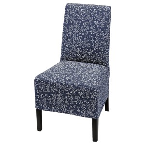 IKEA BERGMUND chair w medium long cover, Black / Ryrane Dark Blue, Ikea Outlet | 2647UABWT
