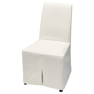 IKEA BERGMUND chair with long cover Black / Inseros White, Ikea Outlet | 6312MYITR