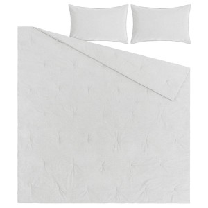 IKEA BERGPALM comforter set, King Gray / Stripe, Ikea Outlet | 8952JUHDP