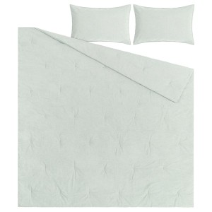 IKEA BERGPALM comforter set, King Green / Stripe, Ikea Outlet | 2637CJZVY