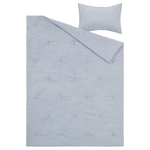 IKEA BERGPALM comforter set, Twin/Twin X-long Blue / Stripe, Ikea Outlet | 4867KDNIA
